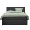 2-Persoons Boxsprings-Leen Bakker Boxcombinatie Orebro 6-delig - antraciet - 180x200 cm