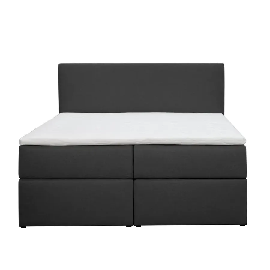 2-Persoons Boxsprings-Leen Bakker Boxcombinatie Orebro 6-delig - antraciet - 180x200 cm
