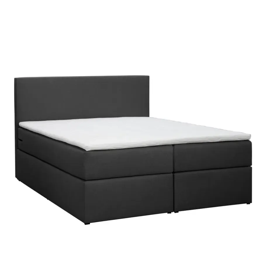 2-Persoons Boxsprings-Leen Bakker Boxcombinatie Orebro 6-delig - antraciet - 180x200 cm