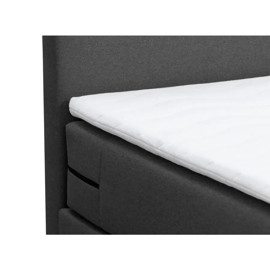 2-Persoons Boxsprings-Leen Bakker Boxcombinatie Orebro 6-delig - antraciet - 140x200 cm