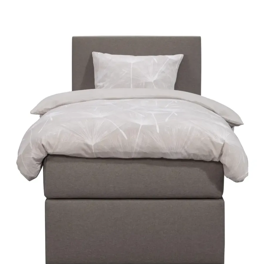 1-Persoons Boxsprings-Leen Bakker Boxcombinatie Orebro 4-delig - taupe - 90x200 cm