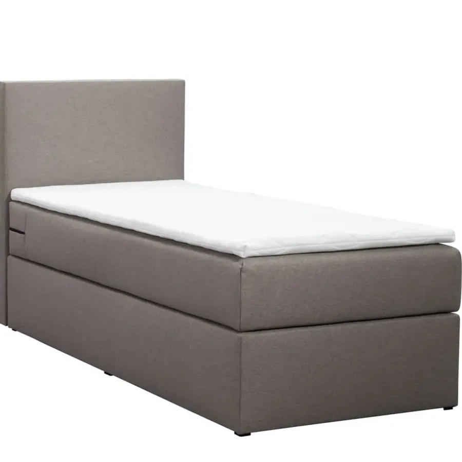 1-Persoons Boxsprings-Leen Bakker Boxcombinatie Orebro 4-delig - taupe - 90x200 cm