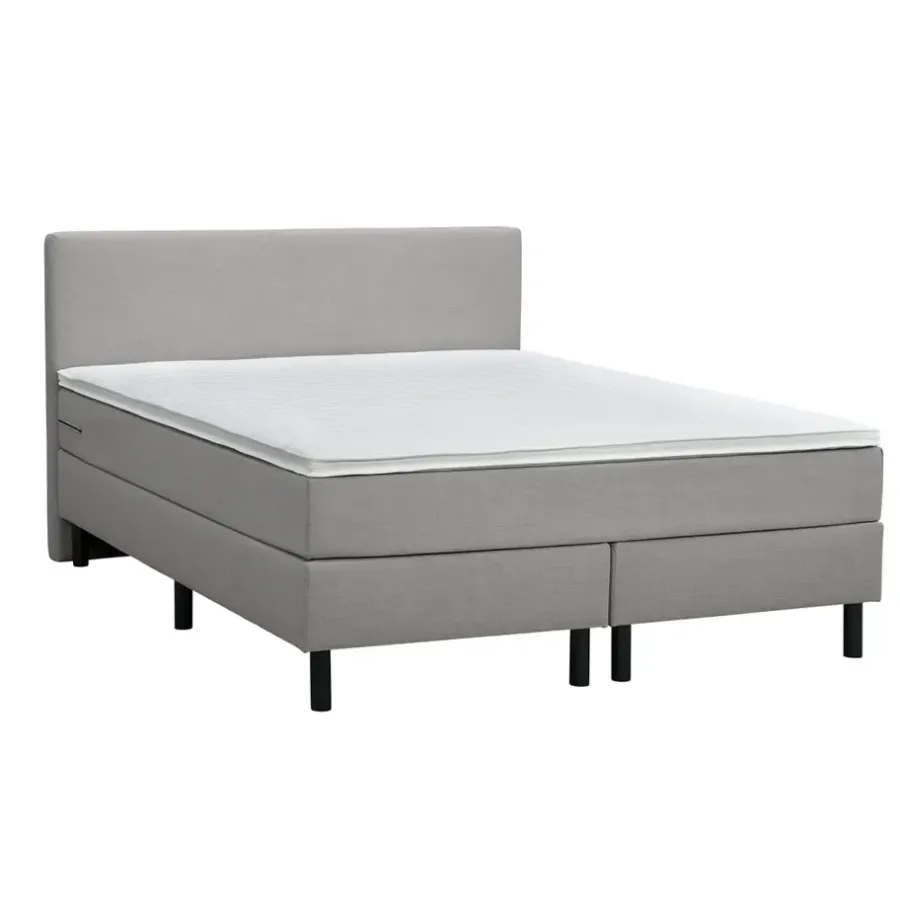 2-Persoons Boxsprings-Leen Bakker Boxcombinatie Varberg 5-delig - grijs - 140x200 cm