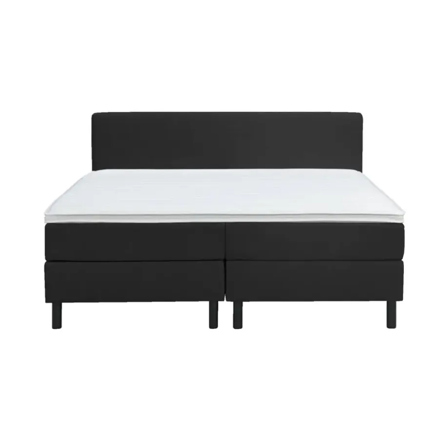 2-Persoons Boxsprings-Leen Bakker Boxcombinatie Varberg 6-delig - zwart - 180x200 cm