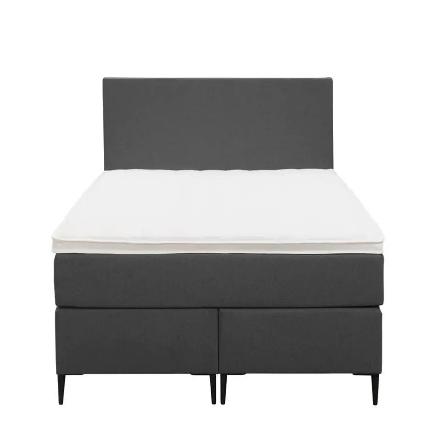 1-Persoons Boxsprings-Leen Bakker Boxspring Liv egaal - antraciet - 120x200 cm - slanke poot
