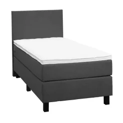 1-Persoons Boxsprings-Leen Bakker Boxspring Liv egaal - antraciet - 90x200 cm - vierkante poot