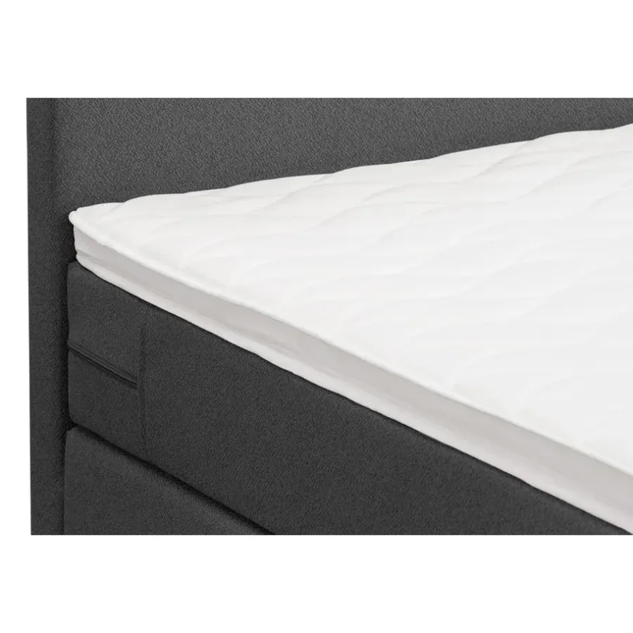 1-Persoons Boxsprings-Leen Bakker Boxspring Liv egaal - antraciet - 90x200 cm - vierkante poot