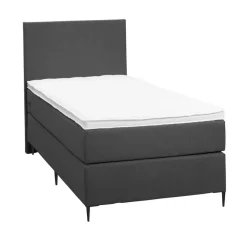 Leen Bakker Boxspring Liv egaal - antraciet - 90x200 cm - slanke poot