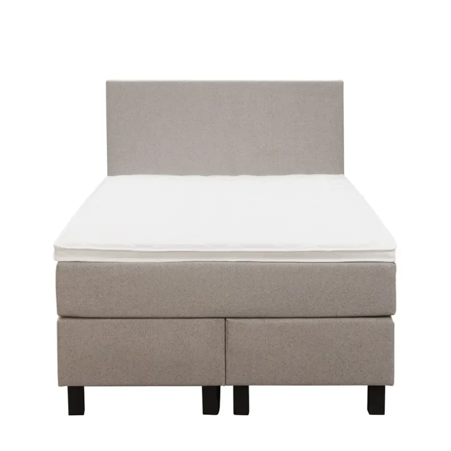 1-Persoons Boxsprings-Leen Bakker Boxspring Liv egaal - beige - 120x200 cm - vierkante poot