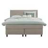 Leen Bakker Boxspring Liv egaal - beige - 140x200 cm - ronde poot