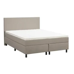 Leen Bakker Boxspring Liv egaal - beige - 140x200 cm - ronde poot