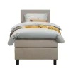 Leen Bakker Boxspring Liv egaal - beige - 90x200 cm - vierkante poot