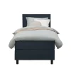 1-Persoons Boxsprings-Leen Bakker Boxspring Liv egaal - blauw - 90x200 cm - ronde poot