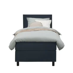 1-Persoons Boxsprings-Leen Bakker Boxspring Liv egaal - blauw - 90x200 cm - ronde poot