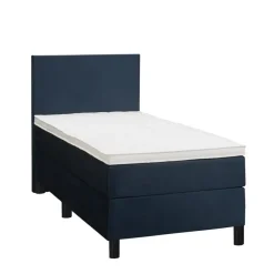 1-Persoons Boxsprings-Leen Bakker Boxspring Liv egaal - blauw - 90x200 cm - ronde poot