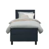Leen Bakker Boxspring Liv egaal - blauw - 90x200 cm - vierkante poot