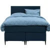 Leen Bakker Boxspring Liv egaal - blauw - 120x200 cm - slanke poot