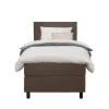 1-Persoons Boxsprings-Leen Bakker Boxspring Liv egaal - bruin - 90x200 cm - ronde poot