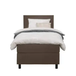 1-Persoons Boxsprings-Leen Bakker Boxspring Liv egaal - bruin - 90x200 cm - ronde poot