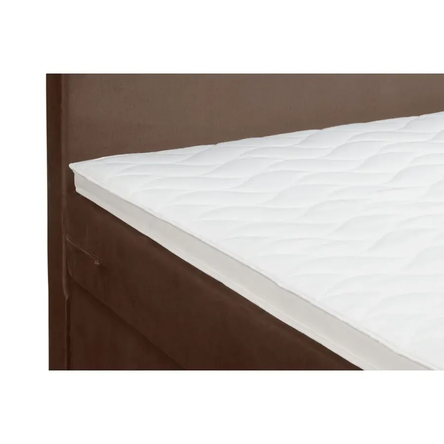 1-Persoons Boxsprings-Leen Bakker Boxspring Liv egaal - bruin - 90x200 cm - ronde poot