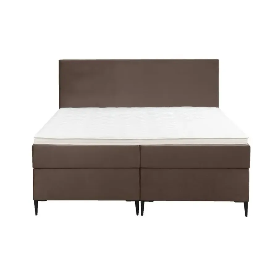 2-Persoons Boxsprings-Leen Bakker Boxspring Liv egaal - bruin - 180x200 cm - slanke poot