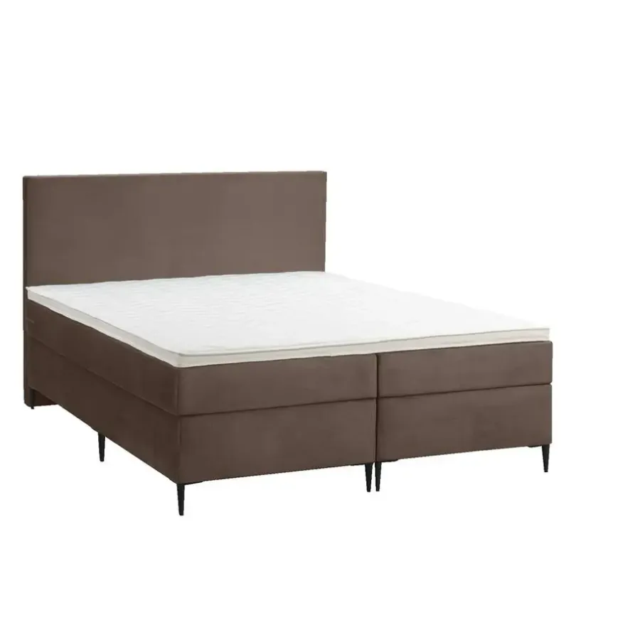 2-Persoons Boxsprings-Leen Bakker Boxspring Liv egaal - bruin - 180x200 cm - slanke poot