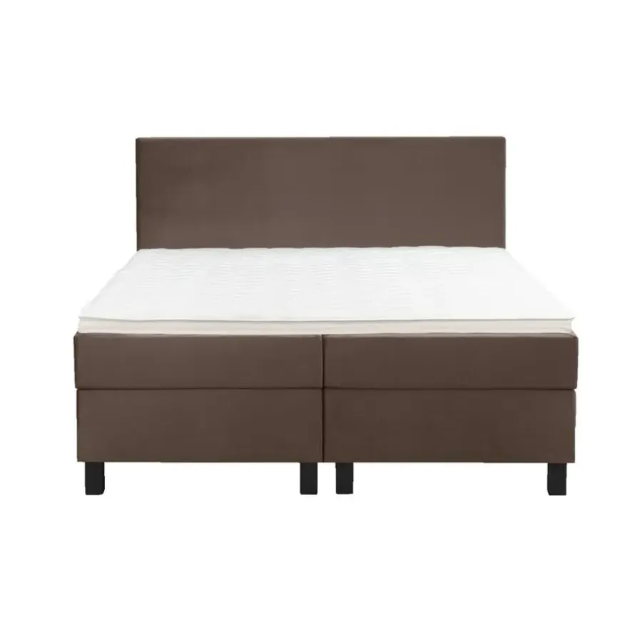 2-Persoons Boxsprings-Leen Bakker Boxspring Liv egaal - bruin - 180x200 cm - vierkante poot