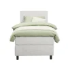 1-Persoons Boxsprings-Leen Bakker Boxspring Liv egaal - ecru - 90x200 cm - ronde poot