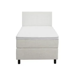 1-Persoons Boxsprings-Leen Bakker Boxspring Liv egaal - ecru - 90x200 cm - ronde poot