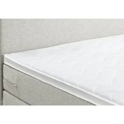 1-Persoons Boxsprings-Leen Bakker Boxspring Liv egaal - ecru - 90x200 cm - ronde poot