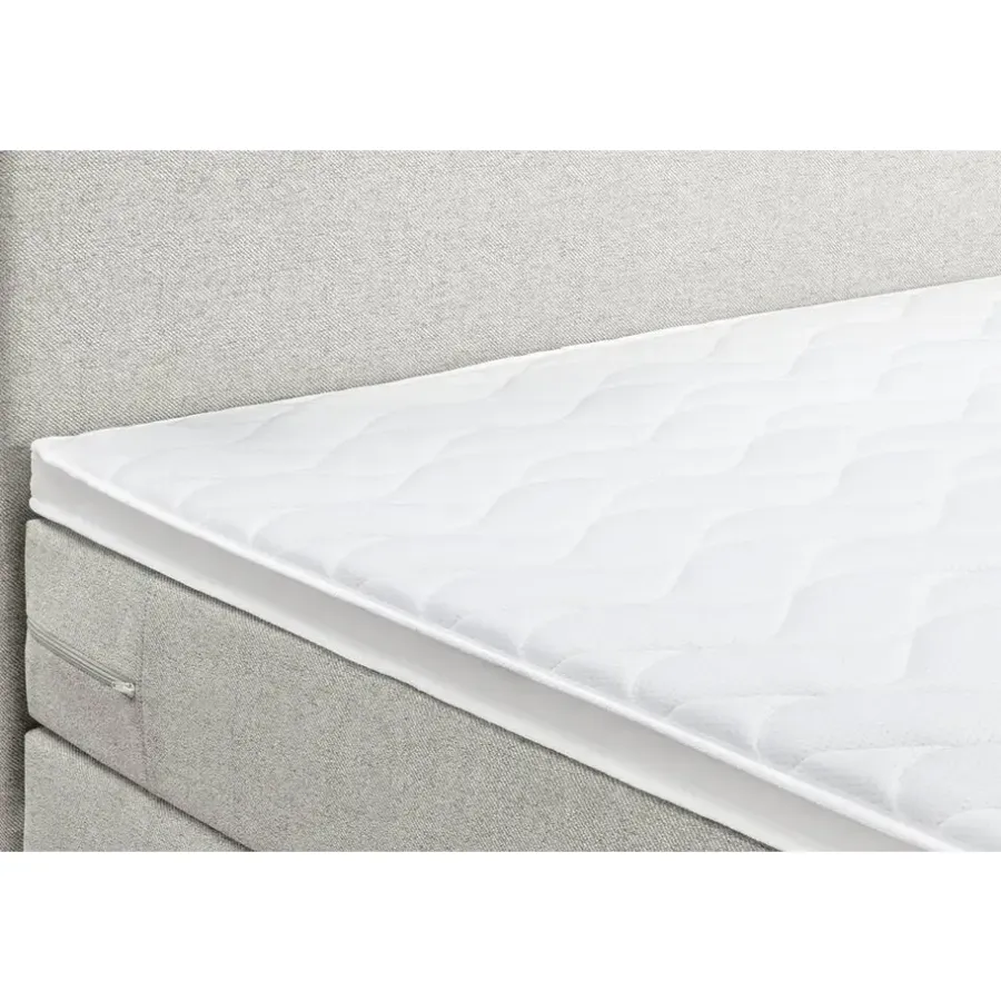 1-Persoons Boxsprings-Leen Bakker Boxspring Liv egaal - ecru - 90x200 cm - ronde poot