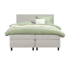 2-Persoons Boxsprings-Leen Bakker Boxspring Liv egaal - ecru - 160x200 cm - ronde poot