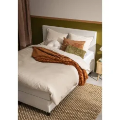 2-Persoons Boxsprings-Leen Bakker Boxspring Liv egaal - ecru - 160x200 cm - ronde poot