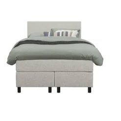 Leen Bakker Boxspring Liv egaal - ecru - 120x200 cm - ronde poot