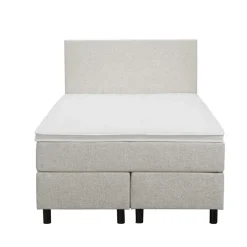 Leen Bakker Boxspring Liv egaal - ecru - 120x200 cm - ronde poot