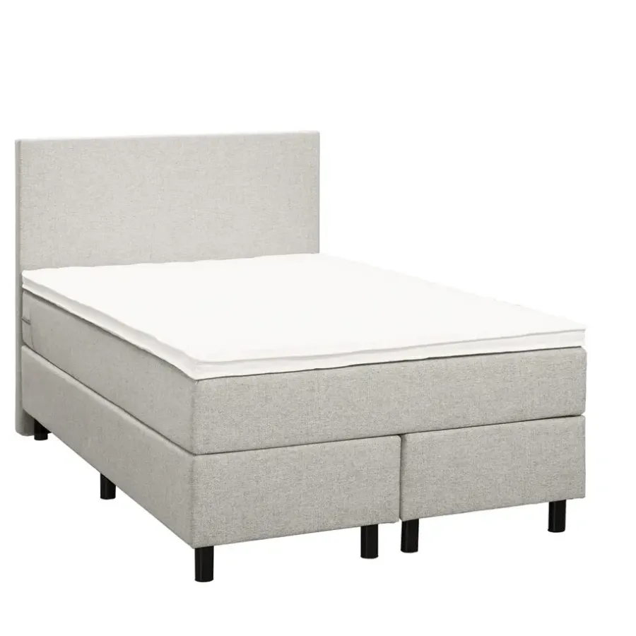 Leen Bakker Boxspring Liv egaal - ecru - 120x200 cm - ronde poot