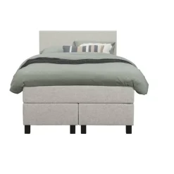 1-Persoons Boxsprings-Leen Bakker Boxspring Liv egaal - ecru - 120x200 cm - vierkante poot