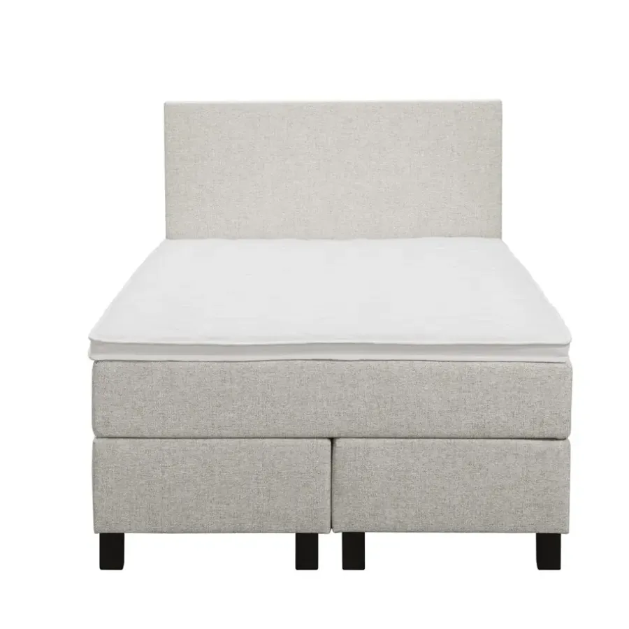 1-Persoons Boxsprings-Leen Bakker Boxspring Liv egaal - ecru - 120x200 cm - vierkante poot