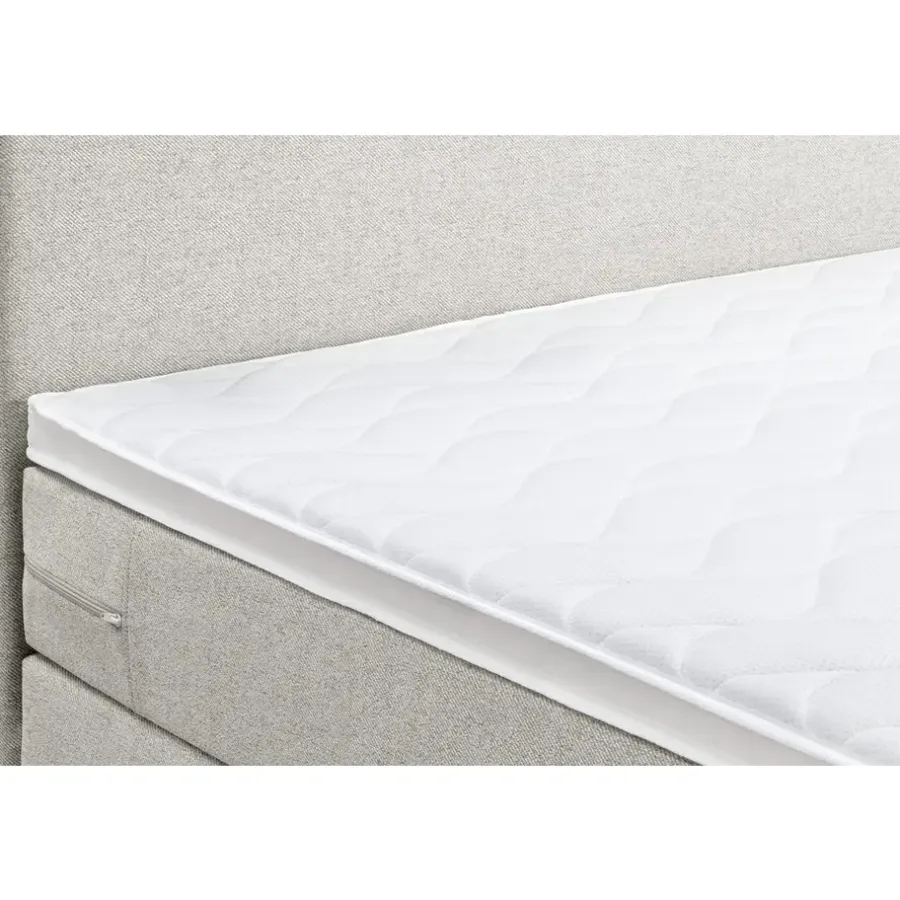 1-Persoons Boxsprings-Leen Bakker Boxspring Liv egaal - ecru - 120x200 cm - vierkante poot