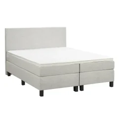 Leen Bakker Boxspring Liv egaal - ecru - 160x200 cm - vierkante poot