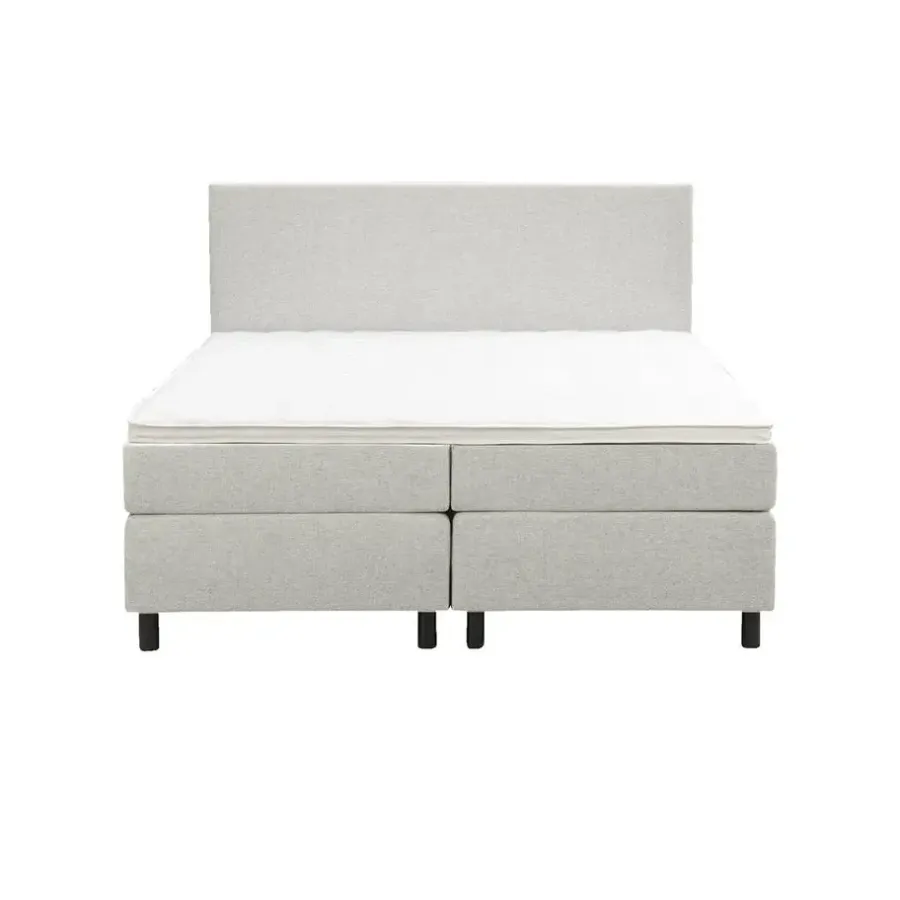 Leen Bakker Boxspring Liv egaal - ecru - 180x200 cm - ronde poot