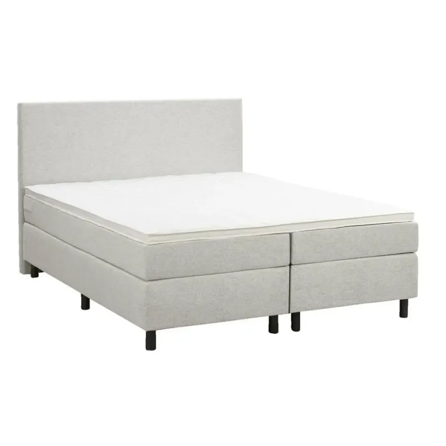 Leen Bakker Boxspring Liv egaal - ecru - 180x200 cm - ronde poot