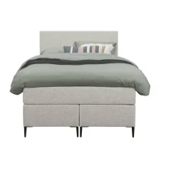 1-Persoons Boxsprings-Leen Bakker Boxspring Liv egaal - ecru - 120x200 cm - slanke poot