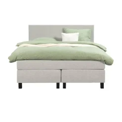 2-Persoons Boxsprings-Leen Bakker Boxspring Liv egaal - ecru - 140x200 cm - vierkante poot