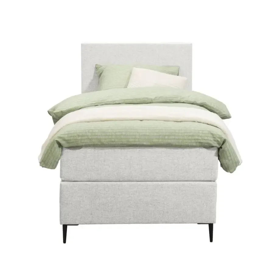 Leen Bakker Boxspring Liv egaal - ecru - 90x200 cm - slanke poot