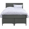 Leen Bakker Boxspring Liv egaal - grijs - 120x200 cm - slanke poot
