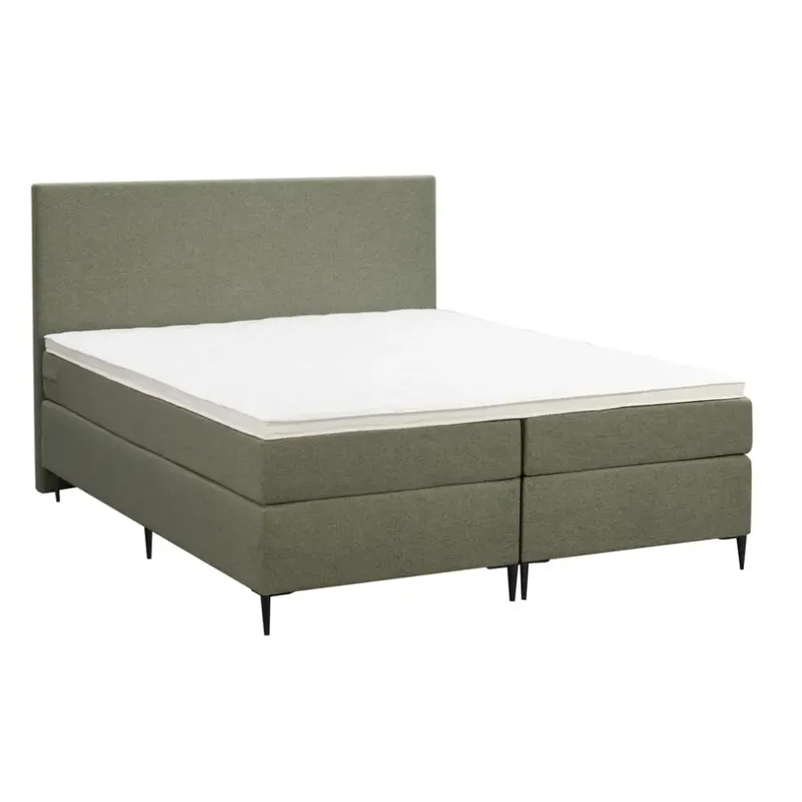 2-Persoons Boxsprings-Leen Bakker Boxspring Liv egaal - groen - 180x200 cm - slanke poot