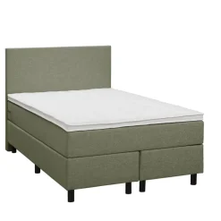 Leen Bakker Boxspring Liv egaal - groen - 120x200 cm - ronde poot