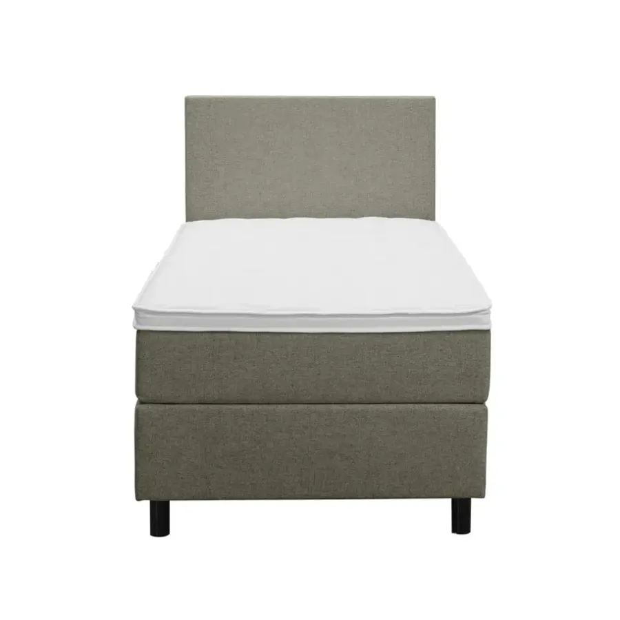 1-Persoons Boxsprings-Leen Bakker Boxspring Liv egaal - groen - 90x200 cm - ronde poot