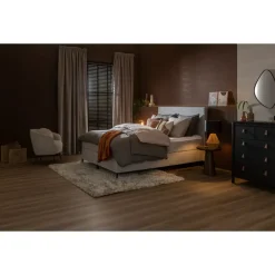 Leen Bakker Boxspring Liv egaal - lichtgrijs - 180x200 cm - slanke poot